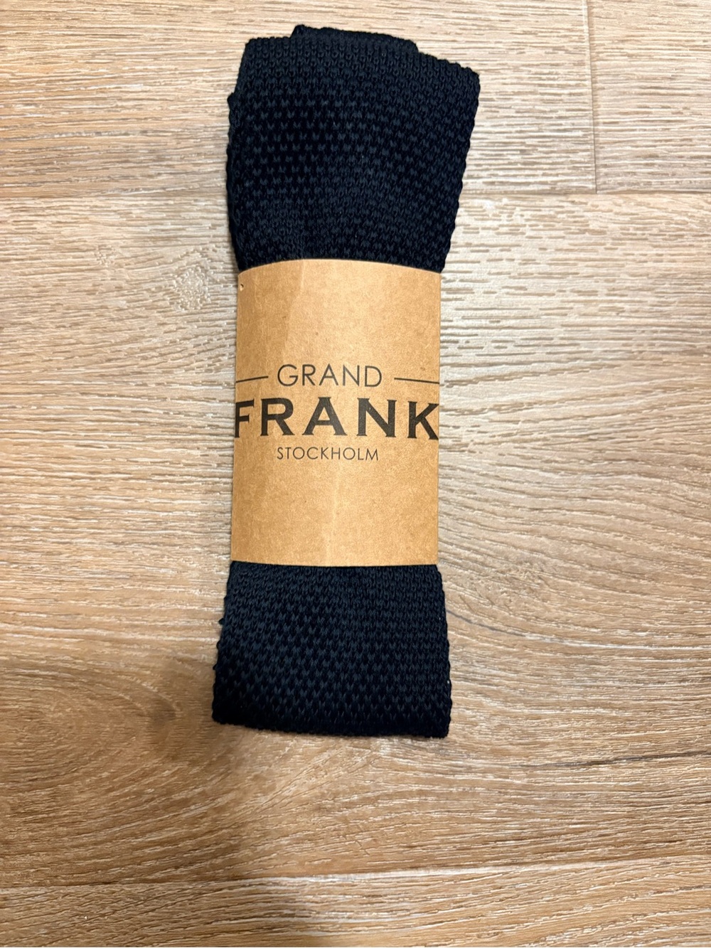 Grand Frank Men's Black Knit Tie